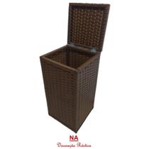 2 cesto de roupa suja fibra sintetica vime respiravel