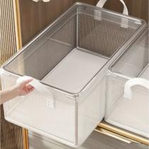 2 Cesto Transparente Durável Reforçadas Empilhável p/Roupas,