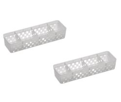 2 Cestos Organizadores c/ Divisórias Quadratta 26x8x5cm Branco