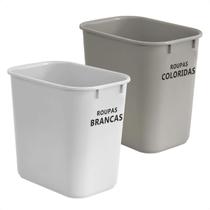 2 Cestos Organizadores de Roupas Sujas 24L Branco e Gelo 2 Cestos Organizadores de Roupas Sujas 24L Branco e Gelo