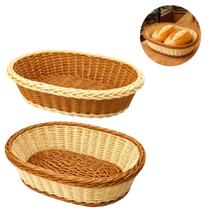2 Cestos Plástico 24 cm Para Pão Utilidades Domésticas