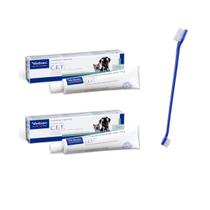 2 Cet Pasta Dental Enzimática Virbac 70g + Escova Dental