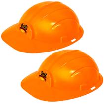 2 Chapéus Construção Capacete Fantasia Engenheiro Laranja