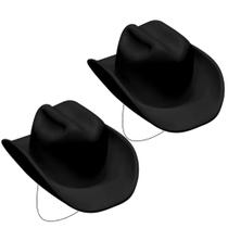 2 Chapéus Festa Junina e Cowboy com Elástico Infantil Preto