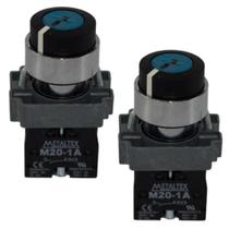 2 Chaves Seletora 90g 1na 22mm 2 Pos Preta De Metal