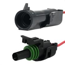 2 Chicote Conector 1 Vias Sonda Lambda GM Corsa Compressor VW Gol 1.0 200 Macho Fêmea
