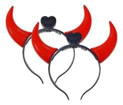 2 Chifre Diabinha Fantasia Festa Halloween Tiara Carnaval