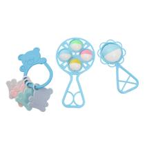 2 Chocalhos e Mordedor Para Bebê 3 Meses Brinquedo Divertido