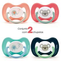 2 Chupetas Texturizada Massageador Conforto Ultra Soft Tampa - Buba