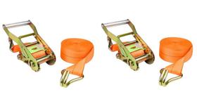 2 cintas com catraca p/ amarracao cargas 1,5t x 35mm x 4,6m