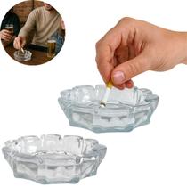 2 Cinzeiro de Vidro Redondo 13cm para Casa Bar e Restaurante