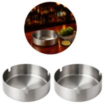 2 Cinzeiros de Mesa Inox 12cm Ideal para Bares e Restaurantes