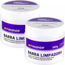 2 Clay Bar Barra Limpadora Pasta Abrasiva Finisher Pote 300g