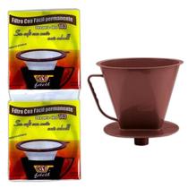 2 Coador Coa Fácil Poliéster E Porta Filtro Com Funil - 103 2 Coador Coa Fácil Poliéster E Porta Filtro Com Funil - 103