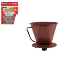 2 Coador Filtro Café Injetemp 103 E Porta Filtro Com Funil 2 Coador Filtro Café Injetemp 103 E Porta Filtro Com Funil