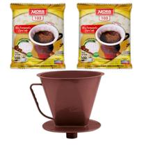 2 Coador Moka Filtro Permanente 103 E Porta Filtro Com Funil