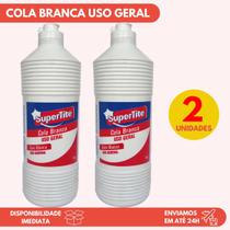 2 Cola Branca 1kg Adesivo PVA Uso Geral Escolar/Artesanato/Marcenaria/Slime