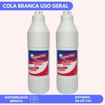 2 Cola Branca 500gr Adesivo PVA Uso Geral Escolar/Artesanato/Marcenaria/Slime