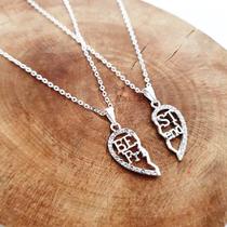 2 Colares Best Friends Melhores amigas Strass Folheado