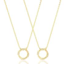 2 Colares Mandala Best Friends Folheado A Ouro 18K