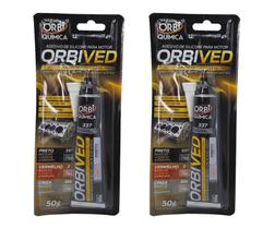 2 colas preta de silicone alta temperatura 250c 337 50g
