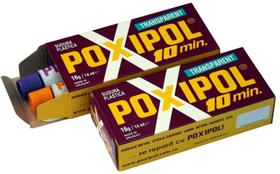 2 colas / Soldas Pástica Epóxi Bicomp Poxipol Transparente 21gr/14ml