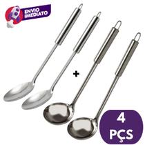 2 Colher De Arroz Grande E 2 Concha Para Feijão Caldos Molhos Utensílio Cozinha Inox Restaurante 2 Colher De Arroz Grande E 2 Concha Para Feijão Caldos Molhos Utensílio Cozinha Inox Restaurante