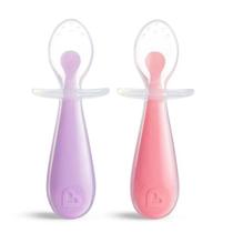 2 Colheres Silicone Munchkin Limitador Protetor Lilas / Rosa