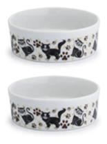 2 Comedouro Para Gato Cat Tigela Pet Porcelana 600ml Bebedouro