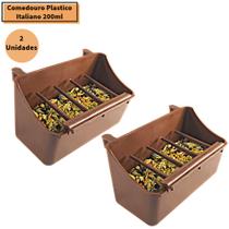 2 Comedouro Plastico Italiano 200ml c/ Grade - Calopsita Passaros Gaiola Viveiro 2 Comedouro Plastico Italiano 200ml c/ Grade - Calopsita Passaros Gaiola Viveiro