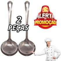 2 Concha Para Feijão Molhos Em Inox Utensilio Kit Multiuso Para Cozinha Self Service