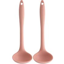 2 Conchas de Silicone Rosa 27cm de Cozinha para Sopas Feijão Servir molhos Ou 2 Conchas de Silicone Rosa 27cm de Cozinha para Sopas Feijão Servir molhos Ou