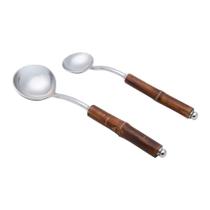 2 Conchas Em Bambu E Inox Wolff