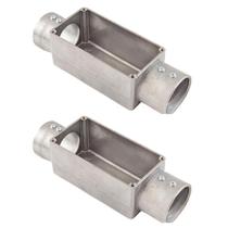 2 Condulete Tipo C Em Alumínio Sem Rosca Medida 2 1/2 Sieg Prateado