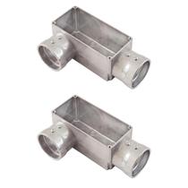 2 Condulete Tipo LR em Alumínio Sem Rosca Medida 2 1/2 Sieg