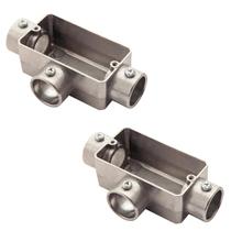 2 Condulete Tipo T 3/4 S/rosca S/placa em Alumínio Sieg