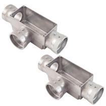 2 Condulete Tipo T Em Alumínio Sem Rosca Medida 2 1/2 Sieg Prateado