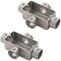 2 Condulete Tipo X 1/2 Polegada Em Alumínio Sem Rosca Sieg Prateado 52053 2 Condulete Tipo X 1/2 Polegada Em Alumínio Sem Rosca Sieg Prateado 52053