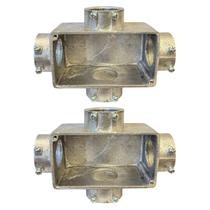 2 Condulete Tipo X Medida 1 1/4 Em Alumínio Sem Rosca Sieg 2 Condulete Tipo X Medida 1 1/4 Em Alumínio Sem Rosca Sieg