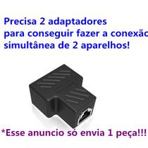 2 Conector Adaptador duplicador para cabo de rede RJ45 entrada fêmea