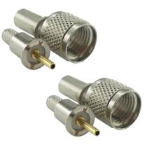 2 Conector Mini Motorola Uhf Macho Reto Crimpagem Pino Fixo