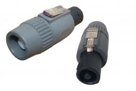 2 Conector Plug speakon 4 vias macho cinza com trava 2 Conector Plug speakon 4 vias macho cinza com trava