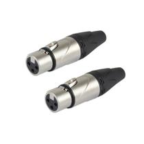 2 Conector Plug Xlr Cannon Femea De Metal Profissional MXT 2 Conector Plug Xlr Cannon Femea De Metal Profissional MXT