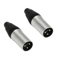 2 Conector Plug Xlr Cannon Macho De Metal Profissional MXT