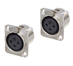 2 Conector Rean Neutrik XLR Painel Fêmea Nickel RC3FDL