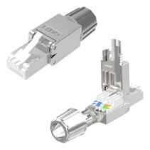 2 Conector Rj45 Cat7 Blindado Tool-less 10 Gigabit Ethernet