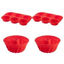 2 Conj Forma 6 Cupcake e Forma Espiral em Silicone Sortida