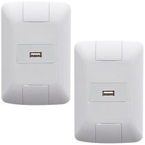 2 Conjunto 4x2 1 Tomada USB 1,5 A Bivolt Tramontina Aria