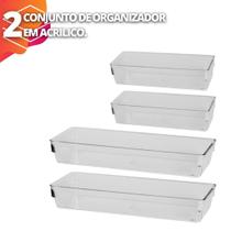 2 Conjunto Cesto Acrílico Empilhavel Cozinha Escritorio Casa 2 Conjunto Cesto Acrílico Empilhavel Cozinha Escritorio Casa