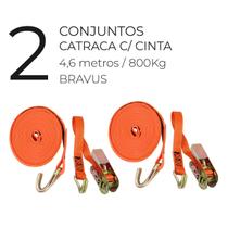 2 Conjunto Cinta Catraca Amarração De Carga 800kg 4,6 Metros - BRAVUS